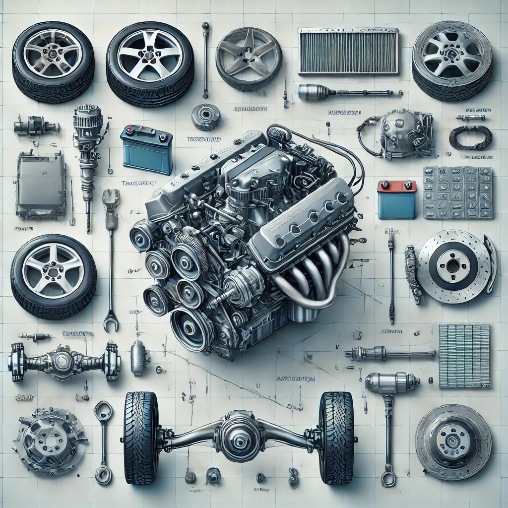 গাড়ির পার্টস এর মালামাল বিক্রি এখানে একটি ব্যস্ত গাড়ির পার্টস দোকানের চিত্র রয়েছে, যেখানে বিভিন্ন গাড়ির যন্ত্রাংশ প্রদর্শিত হয়েছে। শেলফে টায়ার, ব্যাটারি, ইঞ্জিনের অংশ, হেডলাইট এবং অন্যান্য প্রয়োজনীয় অটো অ্যাক্সেসরিজ সাজানো আছে। বিক্রেতা ক্রেতাদের সাহায্য করছে, কেউ ব্রাউজ করছে, আবার কেউ কেনাকাটা করছে। পরিবেশটি সুসংগঠিত ও উজ্জ্বল আলোকিত। ড্রাম ট্রাক (Dump Truck) হল এমন এক ধরনের ভারী যানবাহন যা নির্মাণ, খনন, ও অন্যান্য ভারী শিল্প খাতে ব্যবহৃত হয়। এটি সাধারণত বালু, কংক্রিট, মাটি, ইট-পাথর, ধ্বংসাবশেষ ইত্যাদি বহনের জন্য ব্যবহৃত হয়। ড্রাম ট্রাকের যন্ত্রাংশ গুলোকে প্রধানত তিনটি ভাগে বিভক্ত করা যায়: ### **১. প্রধান গঠনগত যন্ত্রাংশ** এগুলি ড্রাম ট্রাকের মূল কাঠামো গঠন করে এবং ট্রাকের স্থায়িত্ব ও কার্যকারিতা নির্ধারণ করে। - **চ্যাসিস (Chassis):** এটি ট্রাকের প্রধান কাঠামো যা ইঞ্জিন, ক্যাব, বডি, এবং অন্যান্য যন্ত্রাংশ ধরে রাখে। - **ড্রাম বা কার্গো বডি (Dump Body):** ট্রাকের পিছনের অংশ যেখানে মালামাল বহন করা হয়। এটি সাধারণত হাইড্রোলিক লিফটিং সিস্টেম দ্বারা উপরে উঠানো যায়। - **ক্যাব (Cab):** চালকের বসার অংশ যেখানে কন্ট্রোল প্যানেল, স্টিয়ারিং, এবং অন্যান্য নিয়ন্ত্রণ ব্যবস্থা থাকে। ### **২. শক্তি ও গতি সংক্রান্ত যন্ত্রাংশ** এগুলি ট্রাকের শক্তি উৎপাদন ও গতি নিয়ন্ত্রণের জন্য ব্যবহৃত হয়। - **ইঞ্জিন (Engine):** সাধারণত ডিজেল ইঞ্জিন ব্যবহৃত হয় যা প্রচণ্ড শক্তি উৎপন্ন করতে পারে। - **গিয়ারবক্স (Gearbox):** ট্রাকের গতি পরিবর্তন ও শক্তি স্থানান্তরের জন্য ব্যবহৃত হয়। - **ক্লাচ (Clutch):** ইঞ্জিন ও গিয়ারবক্সের সংযোগ নিয়ন্ত্রণ করে। - **ড্রাইভ শ্যাফট (Drive Shaft):** ইঞ্জিন থেকে চাকা পর্যন্ত শক্তি স্থানান্তর করে। - **ডিফারেনশিয়াল (Differential):** চাকাগুলোর ঘূর্ণন ও গতি নিয়ন্ত্রণ করে। ### **৩. নিয়ন্ত্রণ ও নিরাপত্তা সংক্রান্ত যন্ত্রাংশ** এই অংশগুলি ট্রাক পরিচালনা ও নিরাপদভাবে চালানোর জন্য গুরুত্বপূর্ণ। - **স্টিয়ারিং সিস্টেম (Steering System):** ট্রাকের দিকনির্দেশনা নিয়ন্ত্রণের জন্য ব্যবহৃত হয়। - **ব্রেক সিস্টেম (Brake System):** ড্রাম ট্রাকে সাধারণত এয়ার ব্রেক বা হাইড্রোলিক ব্রেক ব্যবহৃত হয়। - **সাসপেনশন সিস্টেম (Suspension System):** ট্রাকের স্থিতিশীলতা বজায় রাখতে সাহায্য করে। - **লাইট ও সিগনাল সিস্টেম:** হেডলাইট, টেললাইট, ব্রেক লাইট এবং ইন্ডিকেটর অন্তর্ভুক্ত। - **হাইড্রোলিক লিফটিং সিস্টেম:** এটি ড্রাম ট্রাকের মূল অংশ যা মালামাল উঠানো ও নামানোর জন্য ব্যবহৃত হয়। ### **অন্যান্য অতিরিক্ত যন্ত্রাংশ** - **ফুয়েল ট্যাংক (Fuel Tank):** জ্বালানি সংরক্ষণ করার জন্য ব্যবহৃত হয়। - **এক্সহস্ট সিস্টেম (Exhaust System):** ইঞ্জিনের ধোঁয়া নির্গমন করে। - **ব্যাটারি ও ইলেকট্রিকাল সিস্টেম:** ট্রাকের আলো, হর্ন, এবং অন্যান্য বৈদ্যুতিক অংশ পরিচালনা করে। ড্রাম ট্রাকের যন্ত্রাংশের কার্যকারিতা ও রক্ষণাবেক্ষণ সঠিকভাবে করলে এর কর্মদক্ষতা ও স্থায়িত্ব দীর্ঘস্থায়ী হয়।